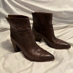 Franco Sarto Marmalade Bootie, Brown Leather, 8M